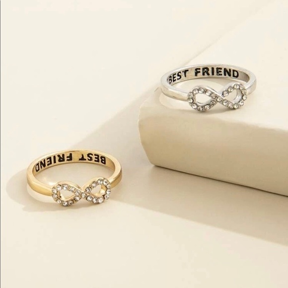 Best Friend Infinity Gold And Silver Ring Set - Picture 3 of 12
